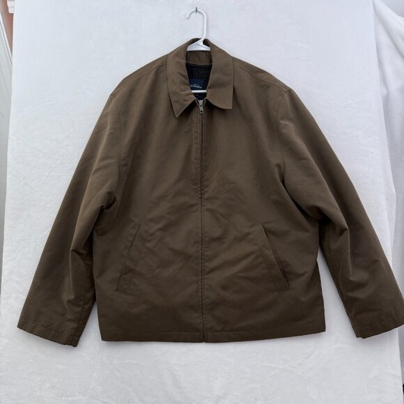 Brooks Brothers Harrington Jacket Mens XL Beige Full Zip Line Wool Blend